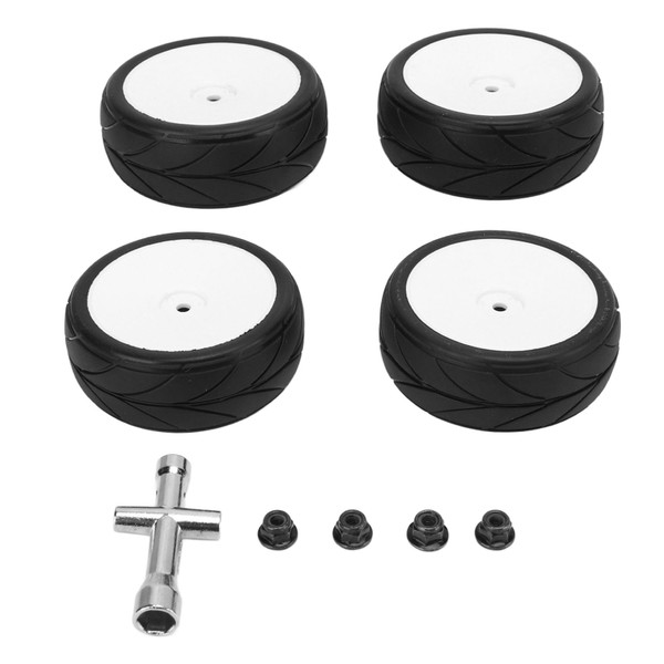 4Pcs RC Drift Wheels Eco Friendly Plastic Rubber Better Grip Flexible 1/10 RC Drift Car Tires for 1/10 RC Drift Car