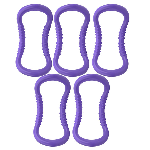 5pcs Yoga Ring Workout Ring Double Point Massage Fitness Circle Home Exercise TrainingPurple