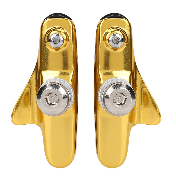 1Pair Light Weight Road Bike Folding Bicycle Parts Brake Shoes Pads Accessory Parts (Gold)