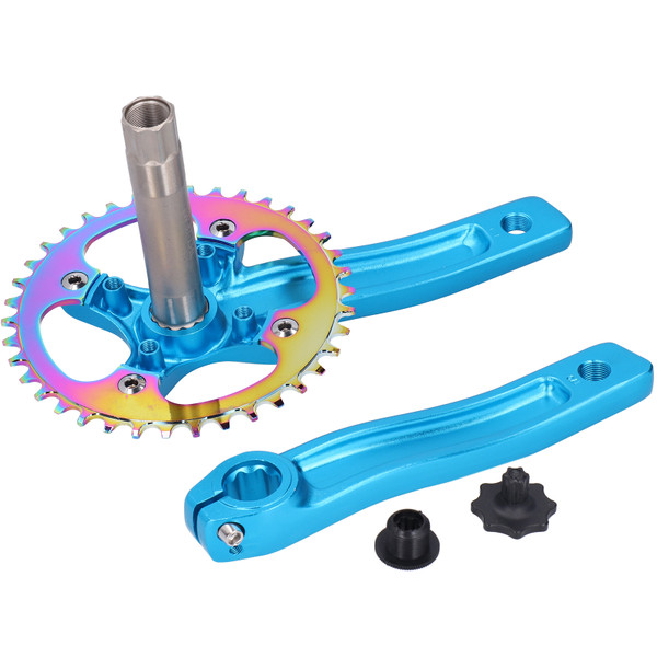 ZK‑22 Bike Crankset Aluminium Alloy 38T Single Speed Crank Arm Chainwheel AccessoryBlue