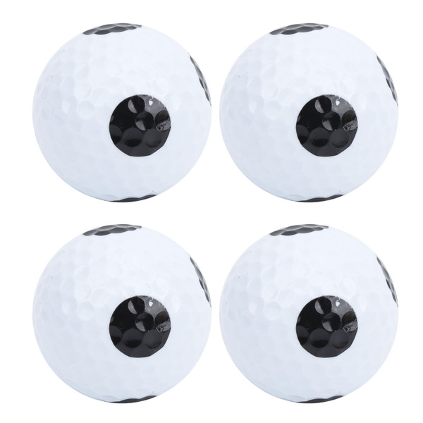 4Pcs Golf Putting Practice Double Layer Game Ball White Black Ball Black Dot Ball