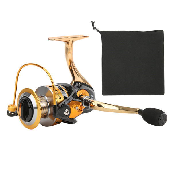 All Metal No Interval Folding Rocker Arm Saltwater Spinning Wheel Fishing Reel Accessory ToolMT7000 Black Golden