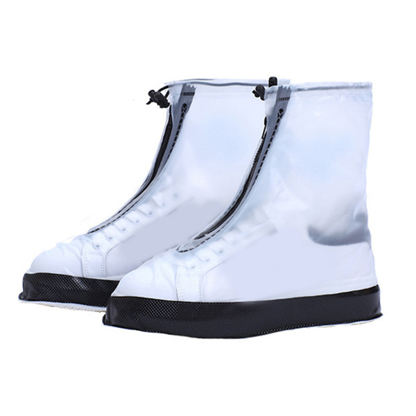 2 PCS Rainproof Shoes Covers Dazzling Anti Slip Boot Shoes Covers for Outdoor Walking Cycling Black White M