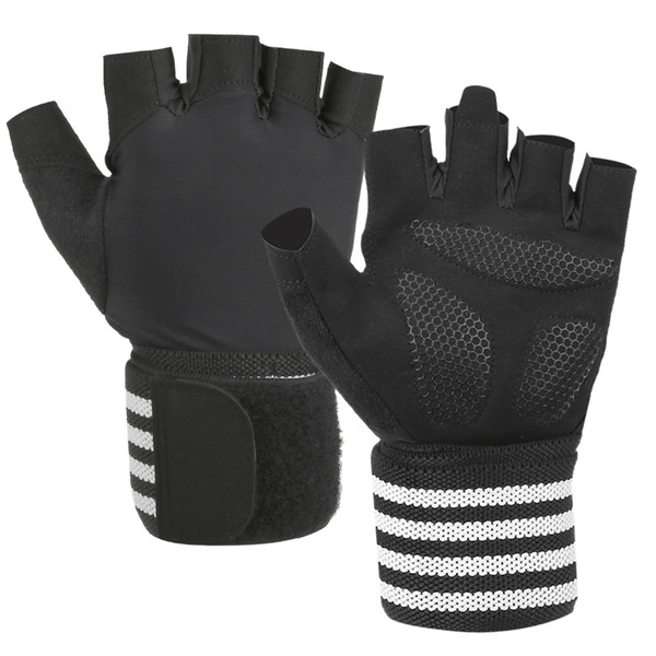 Unisex Outdoor Sports Bike Cycling Breathable AntiSkid SunProof Half Finger Gloves(White M )