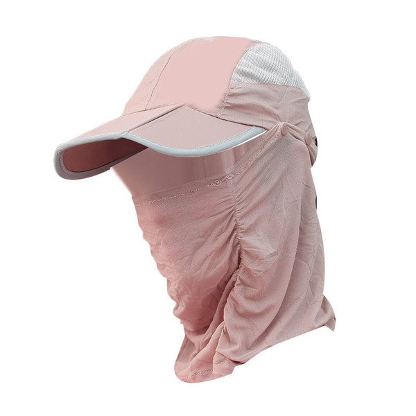 Sun Hat Quick Dry Foldable Sun Protection Fishing Cap Summer Wide Brim Hat for Men Women Outdoor Activities Pink