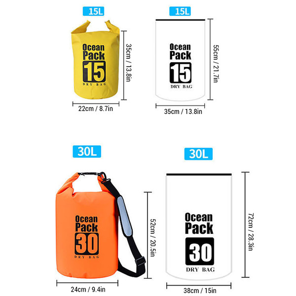 Dry Bag Backpack Waterproof Shoulder Bag Swimming Bag Camping Bag Stream Tracing Bag Drifting Barrel Floating Bag PVC High Waterproof High Frequency Seaming Outdoor Sports Bag for Men / Women