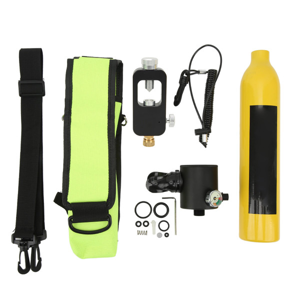0.5L Scuba Diving Tank Aluminum Alloy Yellow Plastic Scuba Cylinder for Underwater Diving Gear
