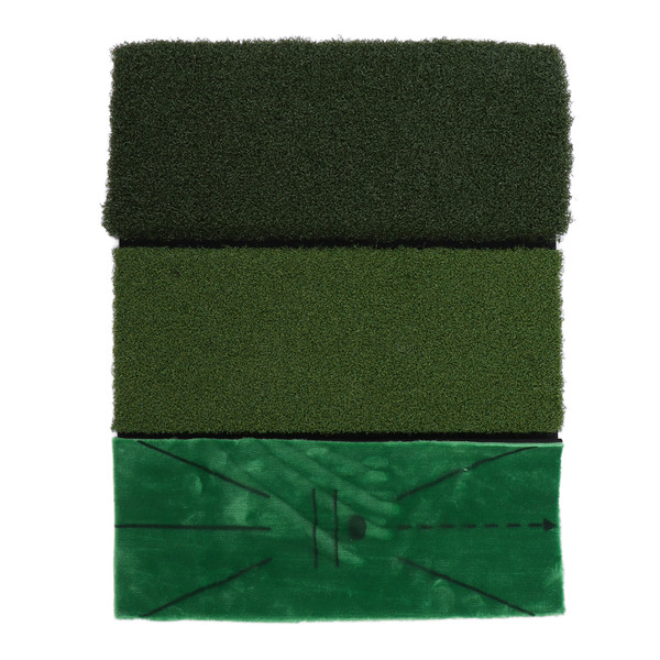 3 in 1 Golf Training Mat Artificial Lawn Grass Golf Practice Hitting Pad for Outdoor Sport