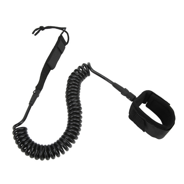 Surfboard Leash High Elasticity TPU Black Adjustable Coiled Surfing Leg Rope for Paddleboards Longboards11ft/3.35m