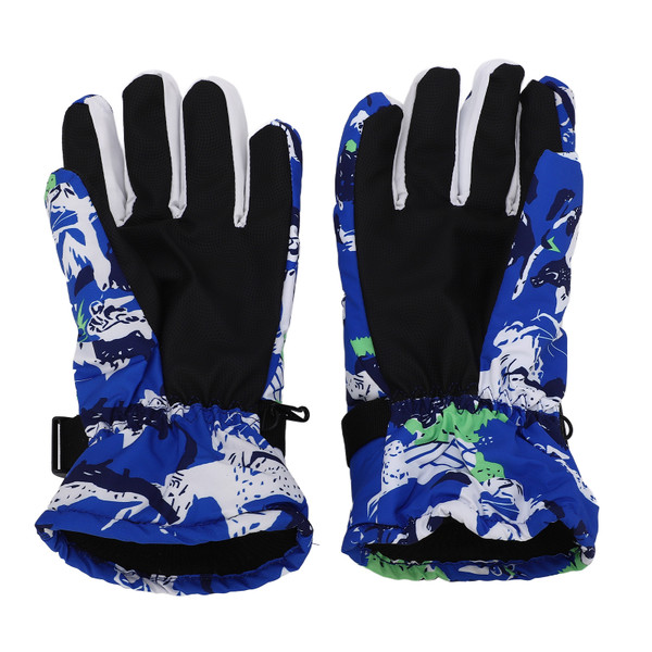 Outdoor Skiing Gloves Anti Slip Thickened Thermal Gloves Cycling Waterproof Touchscreen Full Finger Gloves Blue