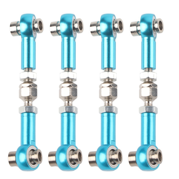 4Pcs Steering Linkage Rod Aluminum Alloy RC Upgrade Parts Fit for HSP 94122 1/10 CarBlue