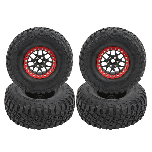 4PCS 1/10 Rubber Remote Control Car Hub Tire Set for Traxxas Trx4/HSP/Tamiya Axial SCX10 D90Red