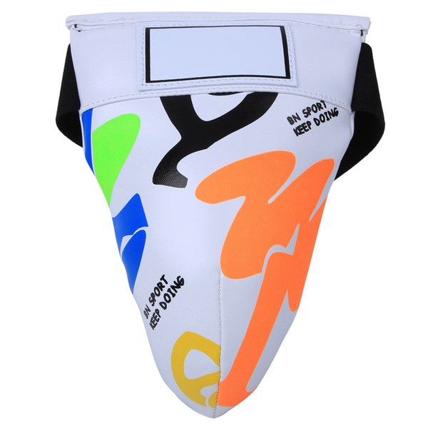 BN FIGHT Graffiti Children Jockstrap Groin Guard Protective Gear for Boxing Sanda Taekwondo Trainingwhite