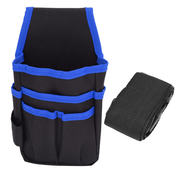 Oxford Cloth Portable Multifunction Tool Pouch Outdoor Mountain Climbing Camping Waist Bag with BeltBlue Edge