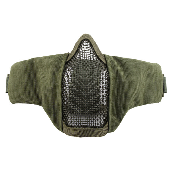 V10 Half Face Steel Mesh Breathable Protective Face Guard Competition Protective Cycling EquipmentArmy Green