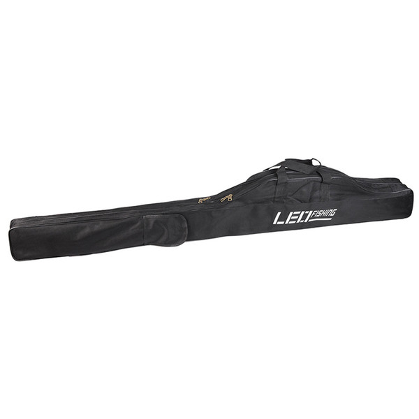 Fishing Rod Case Foldable 1.5m Canvas and Metal Fishing Rod Bag for Outdoor Fishing Tackle Black