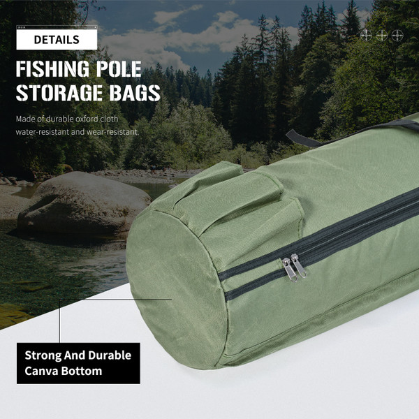 Folding Fishing Rod Bag Durable Oxford Fabric Fishing Rod Case Portable Fishing Tackle Bag