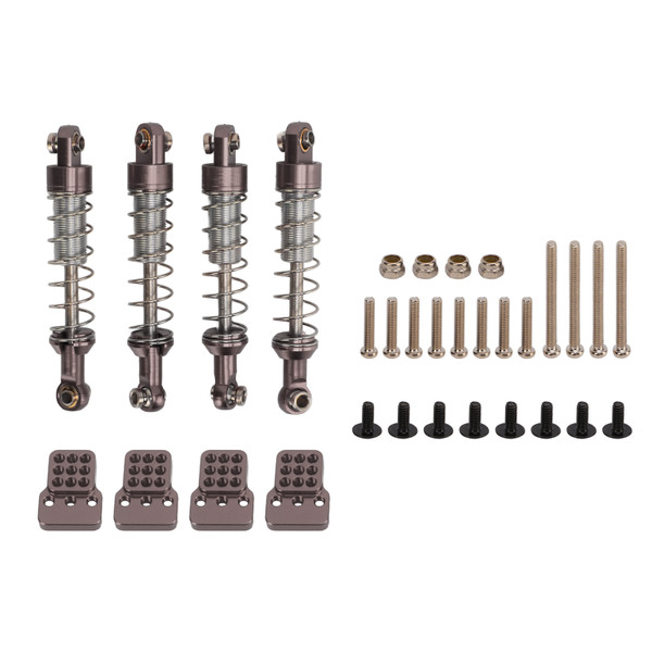 2 Pair RC Metal Universal Shock Absorber Damper Set with Shock Mount for WPL C14 RC Car Upgrade PartsTitanium Color