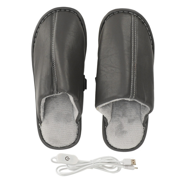 Electric Heated Slippers USB Men's Electric Heating Slippers 3 Gears for Winter Cold Weather Size 40‑41