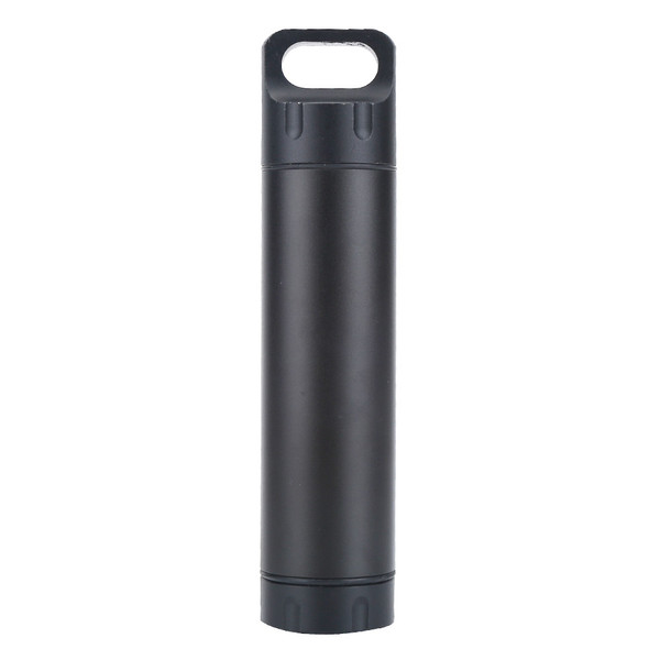 Waterproof Aluminum Pill Box Case Organizer Outdoor Medicine Holder (Black)