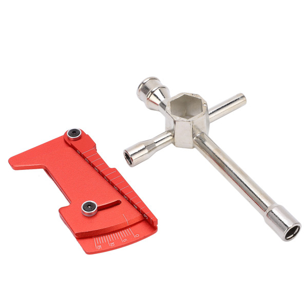 Cross Wrenches Maintenance Big Sleeve Hex Tools Multifunction RC Car 4WD Positioning Ruler KitRed