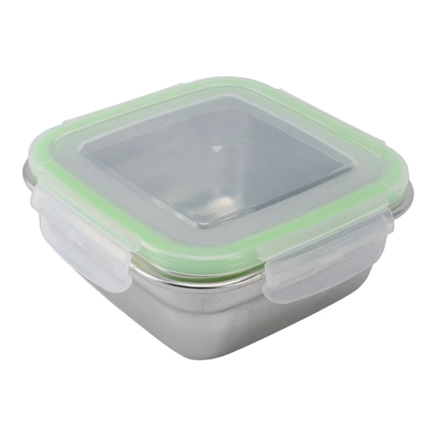 Stainless Steel Food Storage Containers Multipurpose Leakage Proof Airtight Bento Lunch Box with Lid for Kitchen Travel 400ml