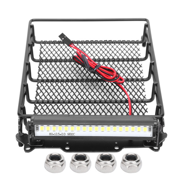 Metal RC Car Roof Rack Luggage Carrier with LED Fit for MN D90 99S RC Car Model