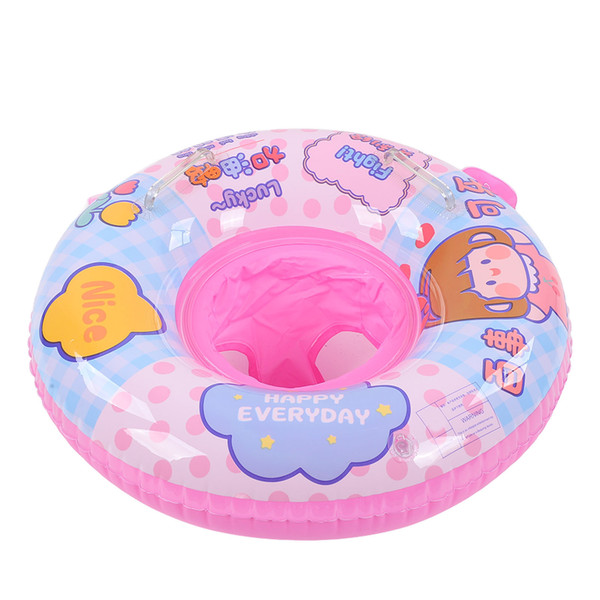 Baby Pool Float Children's Baby Infants Toddlers Happy Duck Shape Round Thickening Safety Water Swimming Pool Float Ring
