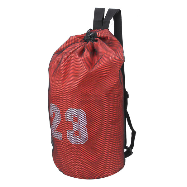 Sport Oxford Cloth Drawstring Bag Fitness Training Backpack for Basketball Footballred