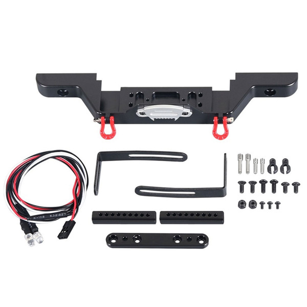 1/10 Front Bumper AntiCollision Metal RC Accessories with LED Light for SCX10 Traxxas TRX4 Defender D90