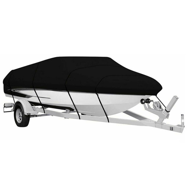 Boat Cover 11-22ft Outdoor V-Shaped Yacht Dust Cover Rainproof Boat Cover Sunscreen Taffeta 190T Hull Protective Cover  Oxford Fabric Anti-Aging