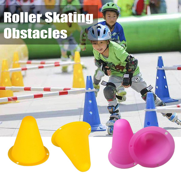 50 Pieces Track Training Cones Roller Skating Obstacles Nimble Sports Small Cones for Indoors Outdoors, 5 Assorted Colors