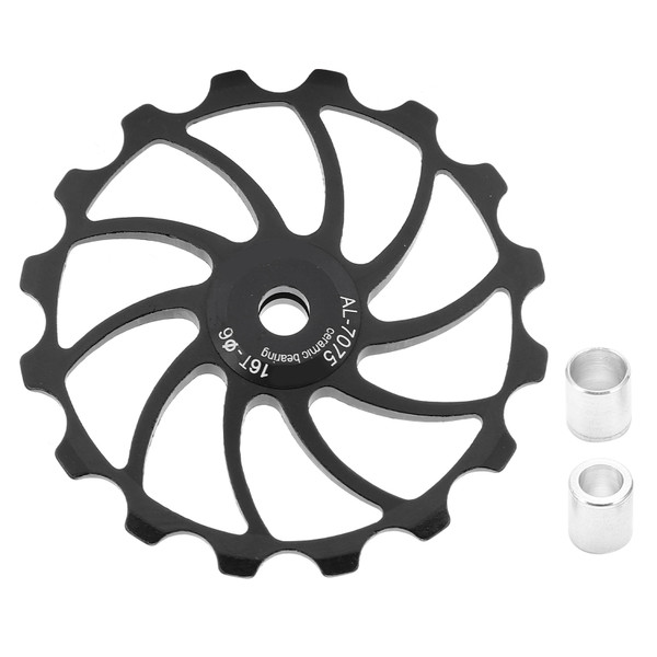 MEIJUN 16T Bicycle Rear Derailleur MTB Road Bikes Ceramic Bearing Pulley Guide Wheel PartsBlack