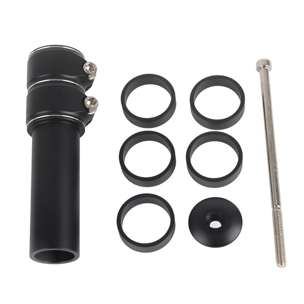 Bicycle Mountain Bike Handlebar Fork Stem Riser Rise Up Extender Extension Adaptor Parts (Black)