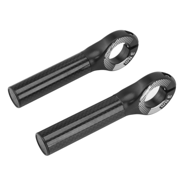 1 Pair Handlebar Ends with Covers Carbon Fiber Handle Grip Ends for 22.2mm Diameter Bar Mountain Bike Black