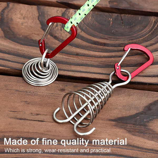 Outdoor Camping Octopus Rope Buckle Camping Deck Nail Fixed Tent Rope Buckle Spring Wind Rope Hook Awning Canopy Wind Rope Buckle with Carabiner Hook
