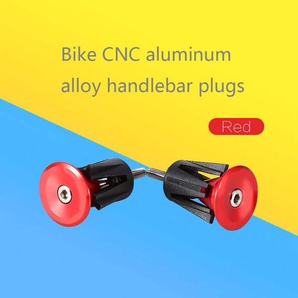1 Pair Bike Bicycle Aluminum Handlebar Grips Cap Plug Handle Bar Caps End Plugs Red