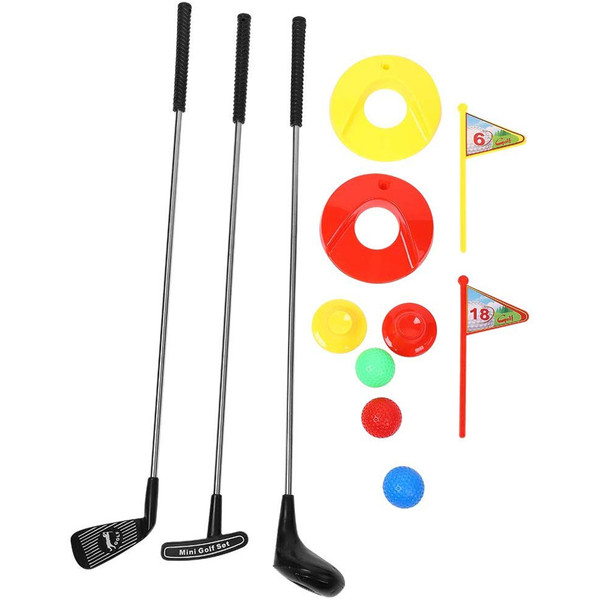 10pcs Portable Kids Golf Toy Set Mini Children Club Toy Outdoor Game Learning Putting for Preschool Kids