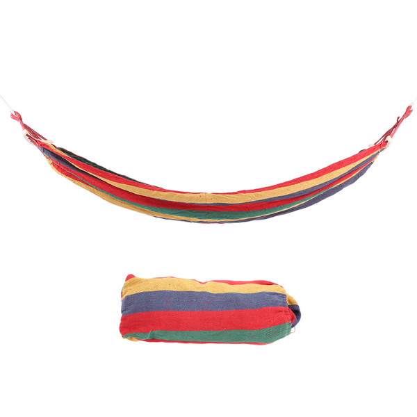 Portable Camping Hammock Lightweight Outdoor Travel Hammock with Hardwood Spreader BarRed with Color Stripe