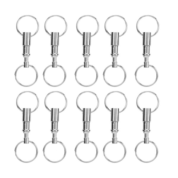 10 PCS EDC Quick Release Keychain Double Ring Keychain Outdoor Pull Apart Key Ring