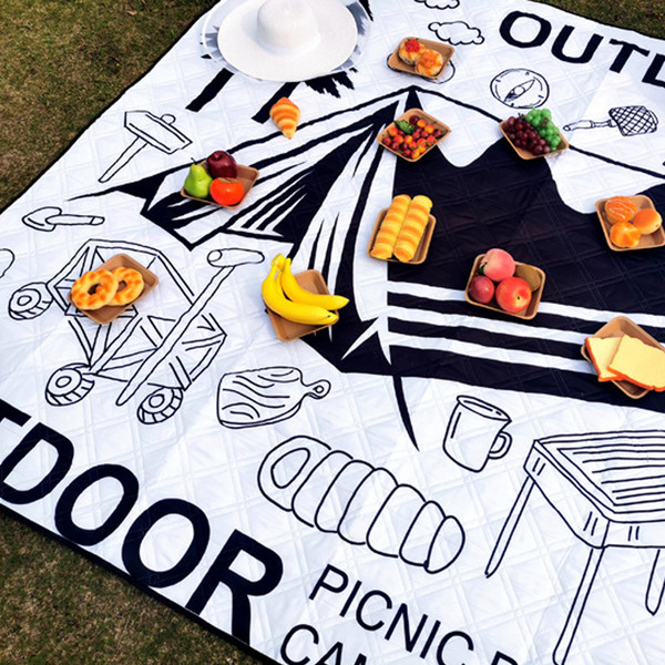 Outdoor Waterproof Camping Floor Mat Thicken Picnic Mat Wear-resistant Pongee Ground Mat Multifunctional Moisture-proof Ground Mat for Hiking