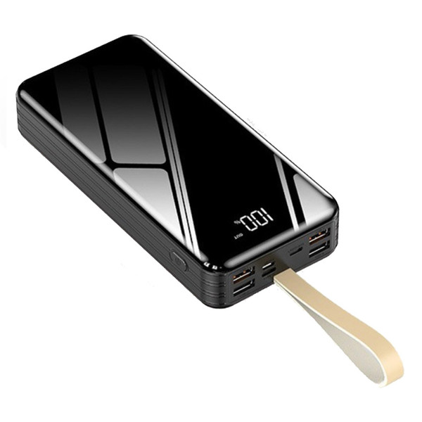 30000mAh Power Bank Portable Charger Universal Compact Fast Charging External Battery Pack with Cable LED Light for Outdoor Camping