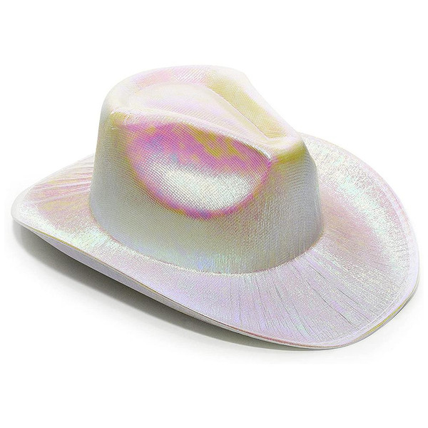 Sparkly Glitter Cowboy Hat Halloween Carnival Christmas Colorful Cap Colorful Pearlescent Knight Western Cowboy Hat