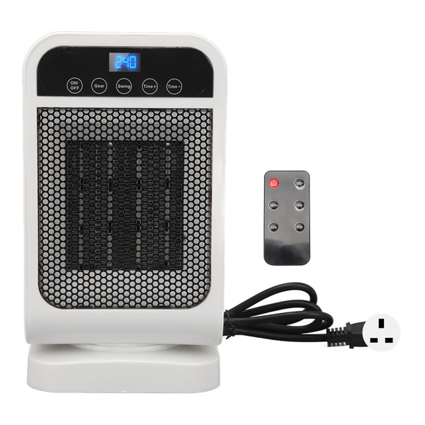 1500W Vertical Rocking Head Heater Touch Screen Remote Control Home Heater Bathroom Mute PTC Heating Heater UK Plug 220V
