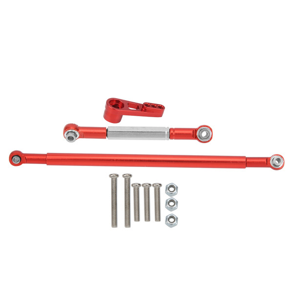 Steering Rod Link Arm Aluminum Alloy Steering Link Rod for MN86K 1/12 RC CarRed
