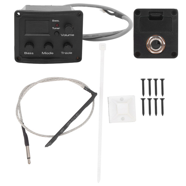 Ukulele Pickup EQ Color Tuner with LED Display Electric Box 3‑Segment Equalizer Musical