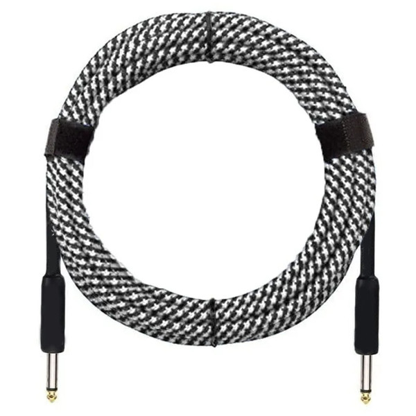 Guitar Noise Reduction Cable 3 Meters Black White Pure Copper Core Guitar Audio Extension Cable for Bass