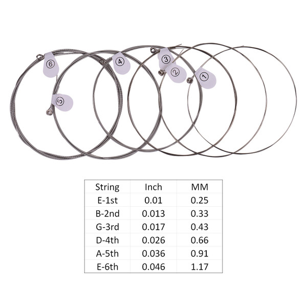 ZIKO DN-010 Normal Light Guitar Strings for Electric Guitars Hexagonal Core Namo Coating Nickel Winding 6pcs Strings Set