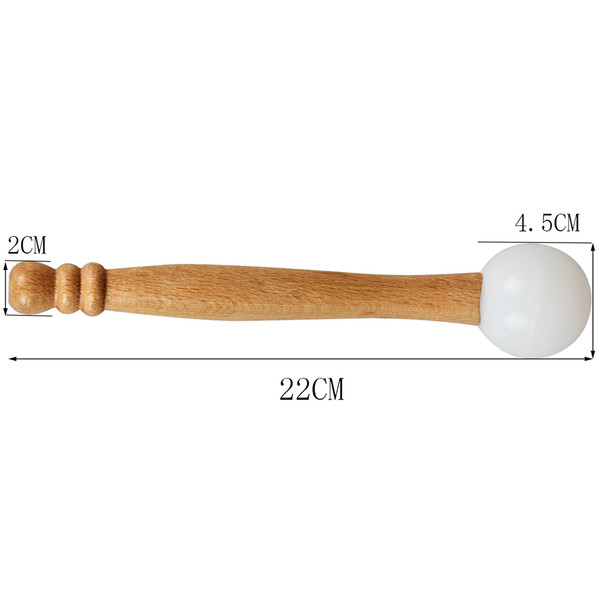Rubber Mallet Stick Beater for Crystal Singing Bowl Wooden Handle Professional Sound Bowl Striker with Rubber Ring Meditation Bowl Accessory Ivory