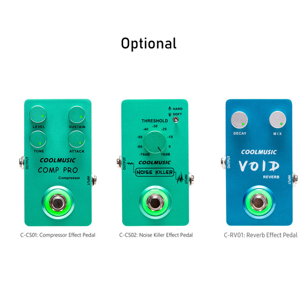 COOLMUSIC Compressor Effect Pedal True Bypass Guitar Effect Pedals with 4 Rotating Knobs and Foot Switch for Electric Guitar Bass